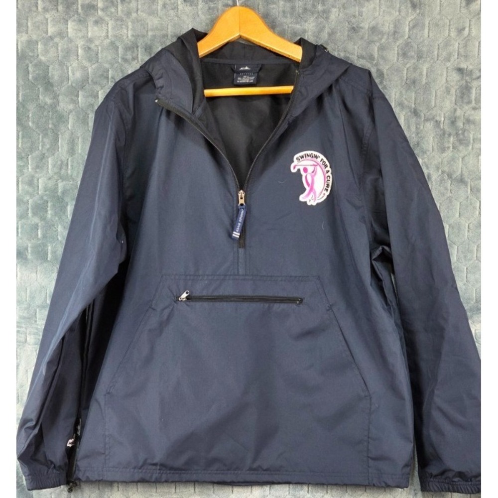 Charles River Komen Swinging For A Cure Windbreaker Jacket L Blue